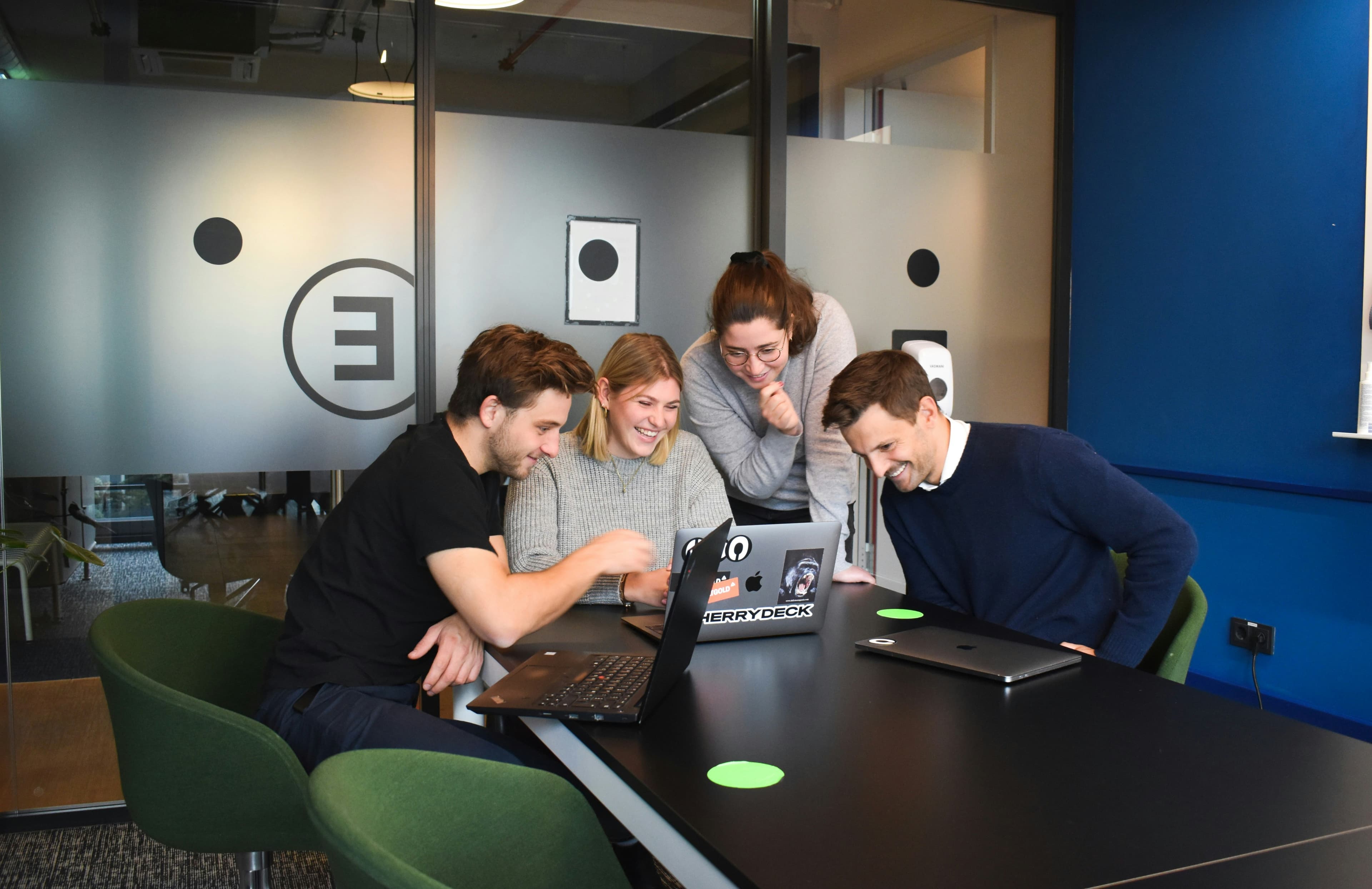 Team collaborating with AI